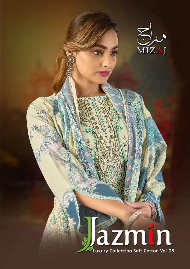 Mizaj Jazmin Vol 5 Soft Cotton Karachi Readymade Dress