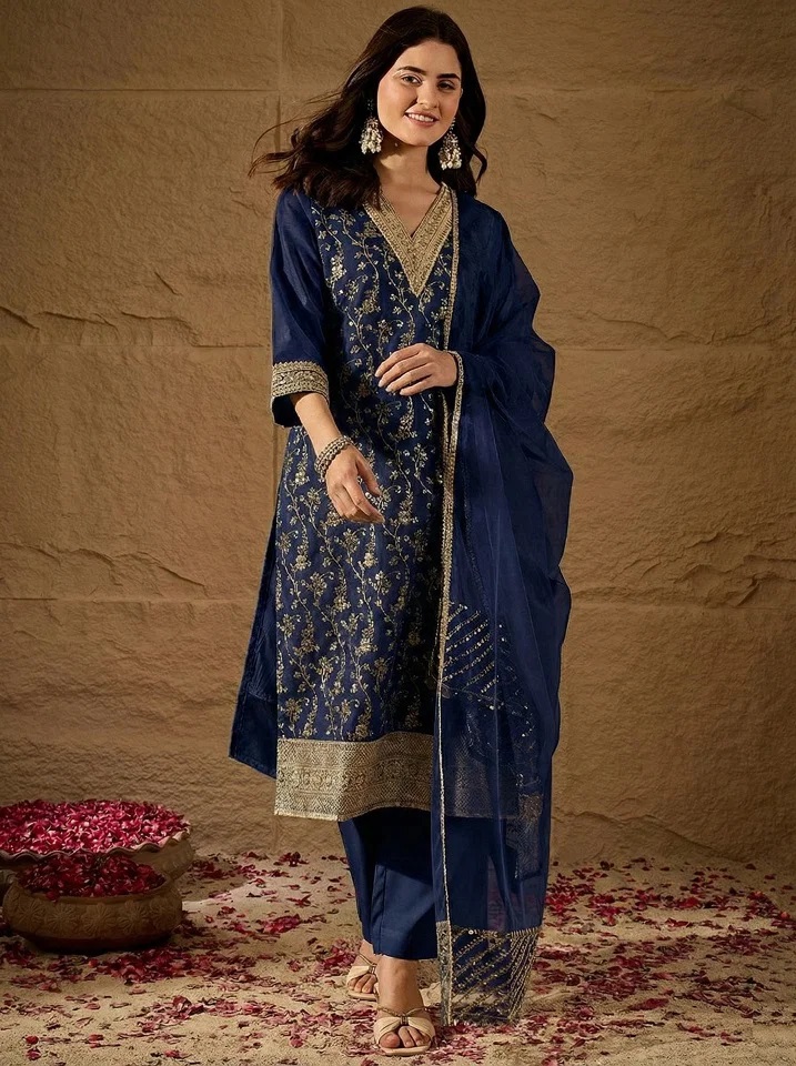 Navya Kurti 246 Chanderi Silk Kurti With Bottom Dupatta