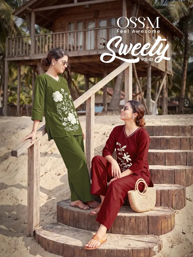 Ossm Sweety Vol 02 Embroidered Co Ord Set Collection