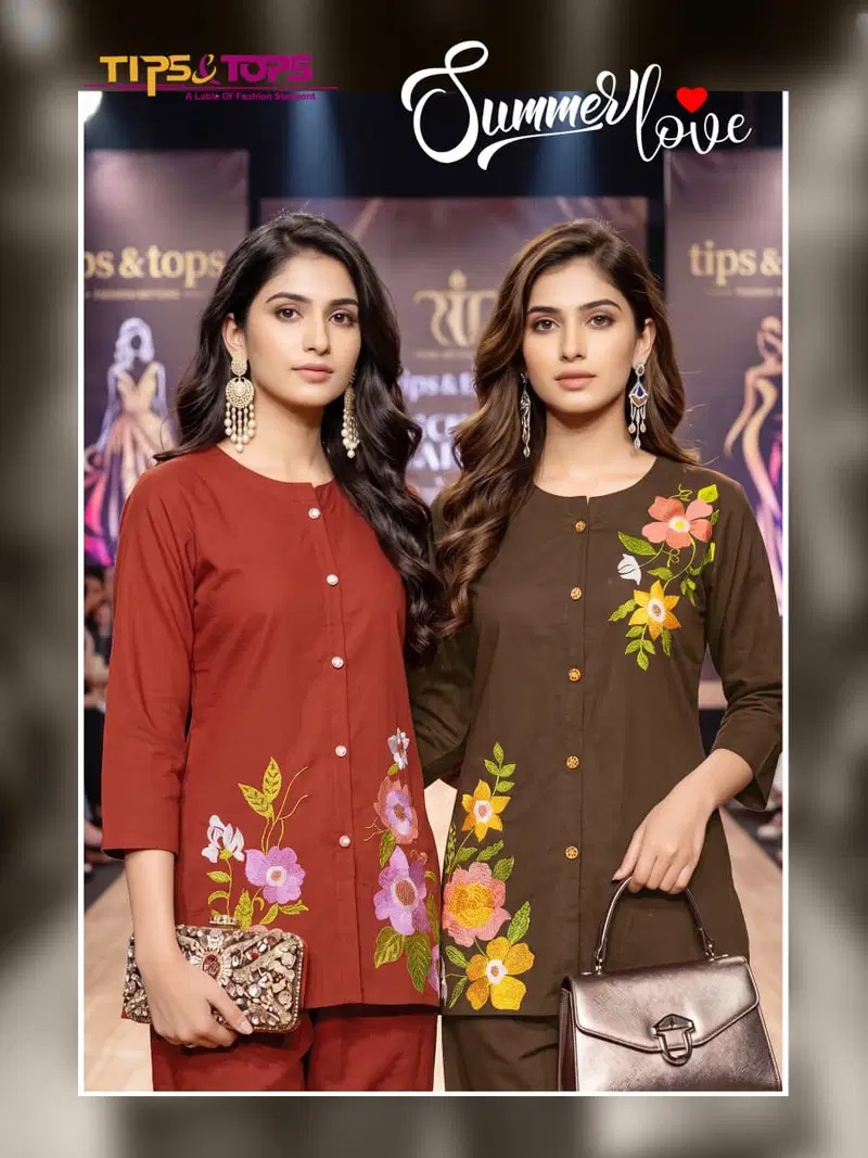 Tips And Tops Summer Love Embroidered Co Ord Set Collection