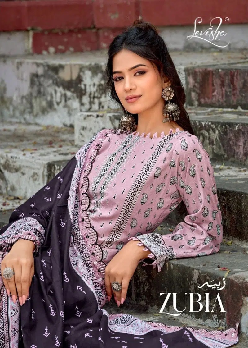 Levisha Zubia Embroidered Cotton Dress Material Collection