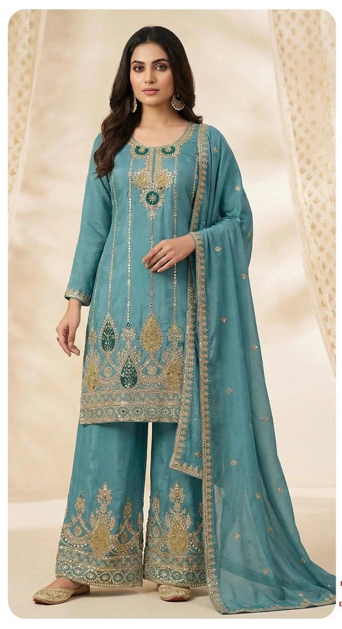 Zorista 10095 A To D Chinon Silk Readymade Pakistani Suits