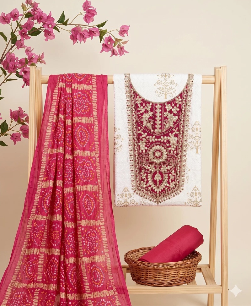 Rnx 5066 Rayon Bandhani Printed Dress Material Collection