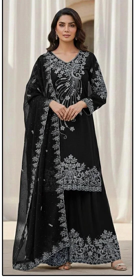 Hoor Tex 527 A To D Georgette Zarkan Work Readymade Suits