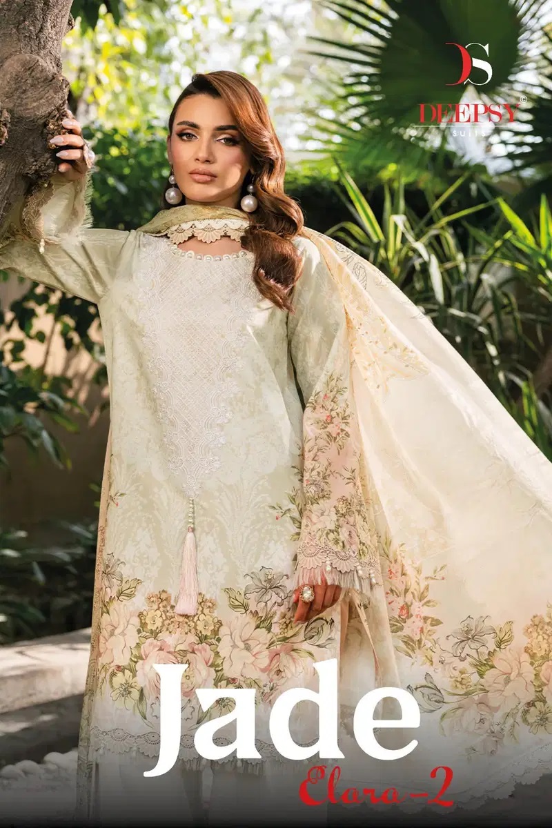 Deepsy Jade Elara Vol 2 Cotton Pakistani Suits Chiffon Dupatta