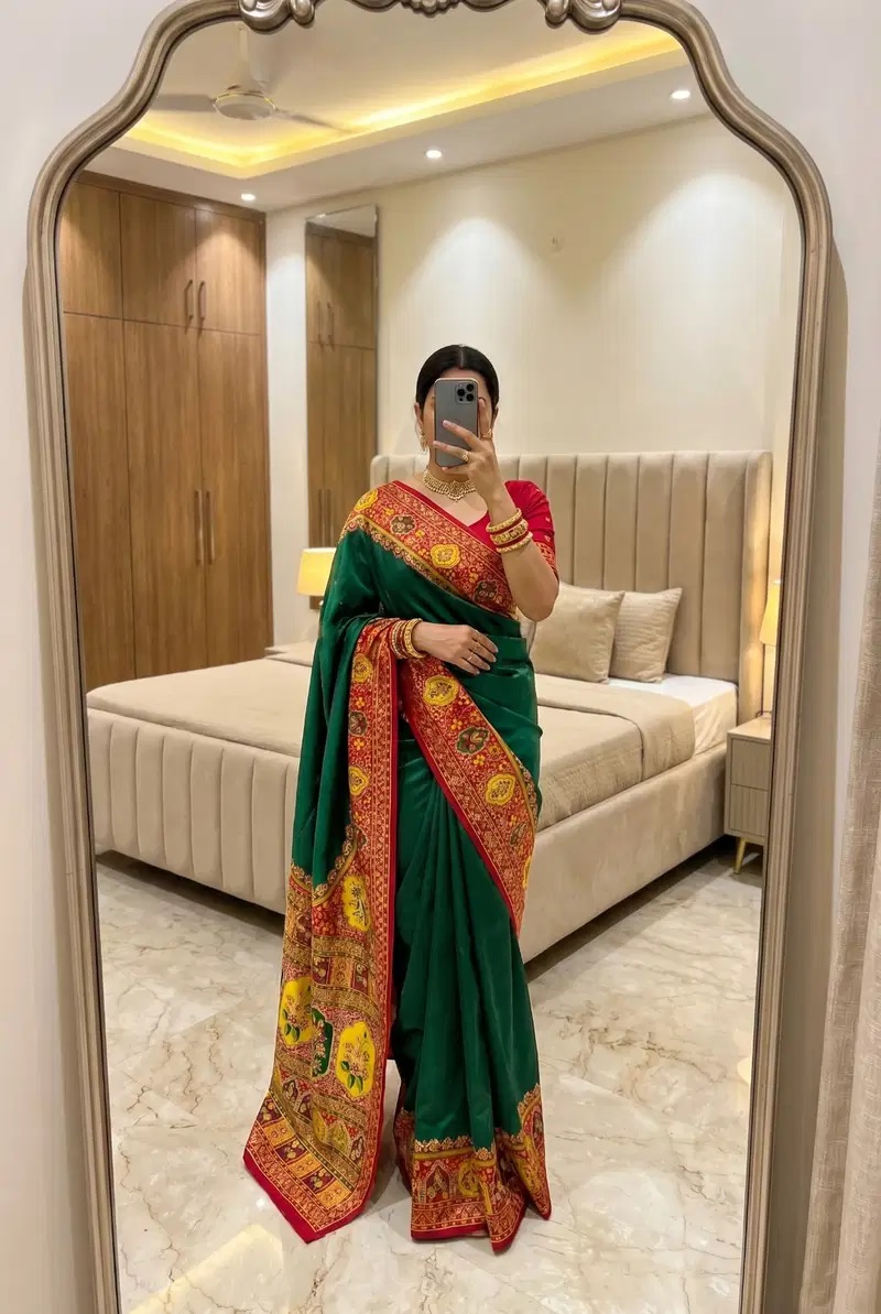 Mb 67 Multicolored Pashmina Silk Saree Collection