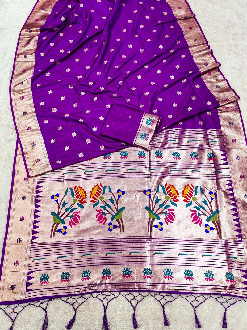 Mb 02 Soft Paithani Silk Meenakari Saree Collection
