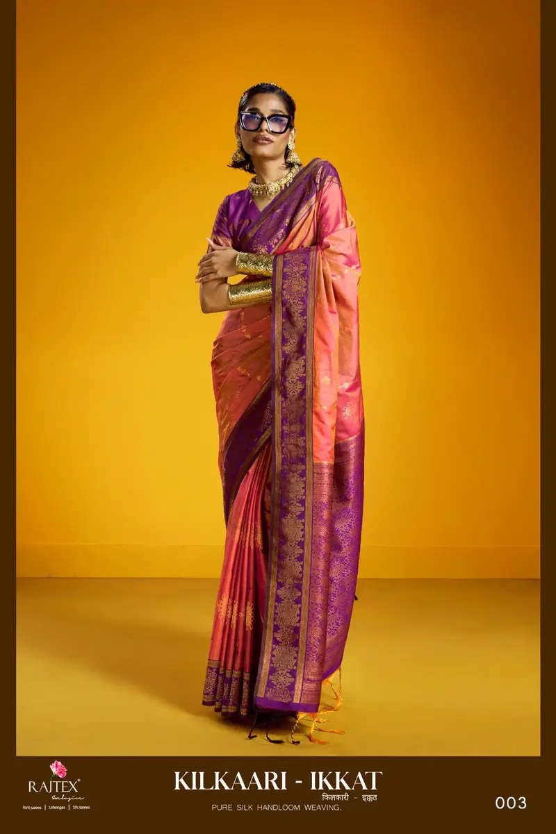 Rajtex Kilkaari Ikkat Pure Silk Handloom Saree Collection