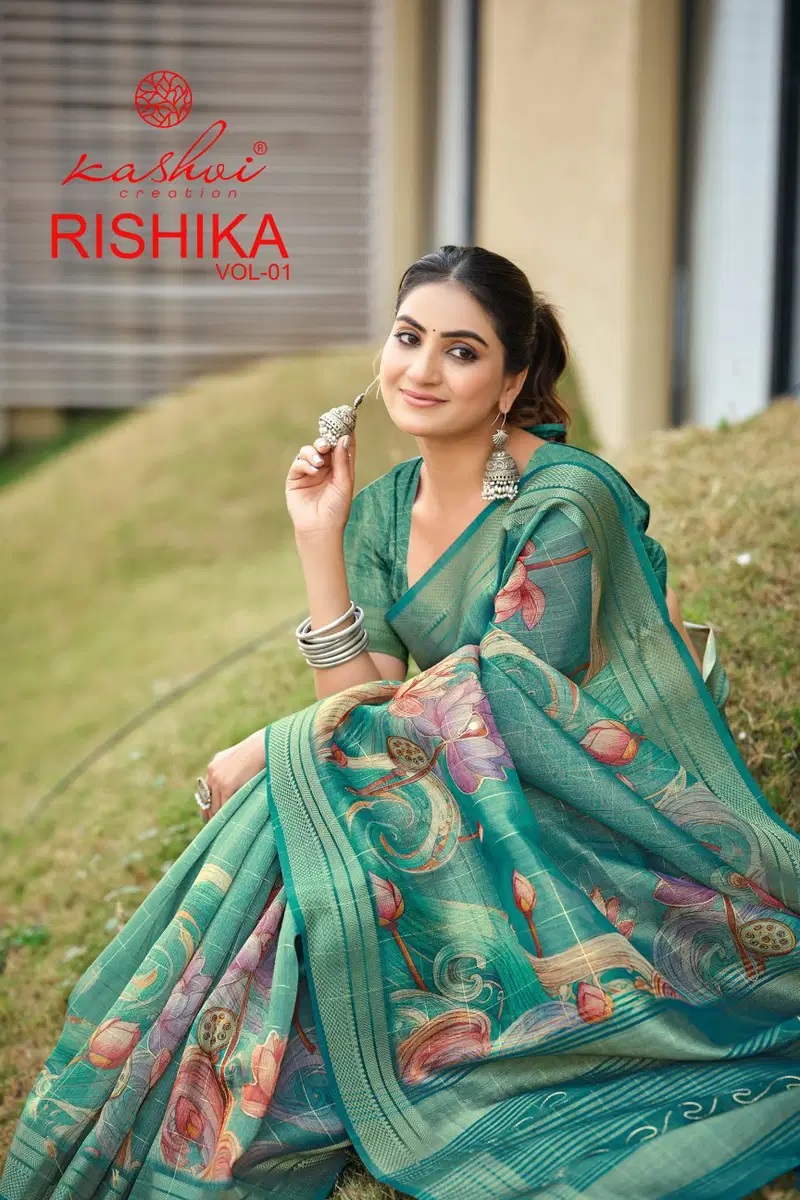 Kashvi Rishika Vol 1 Khadi Traditional Printed Saree Suppliers India