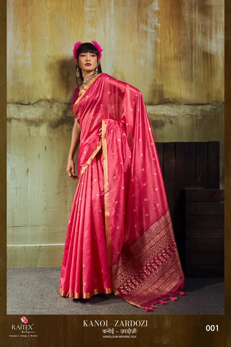 Rajtex Kanoi Zardozi Weaving Silk Traditional Saree Online