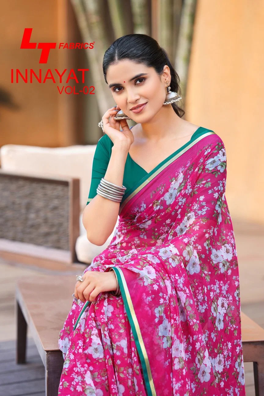 Lt Inayat Vol 2 Chiffon Printed Sarees Below 500 Price