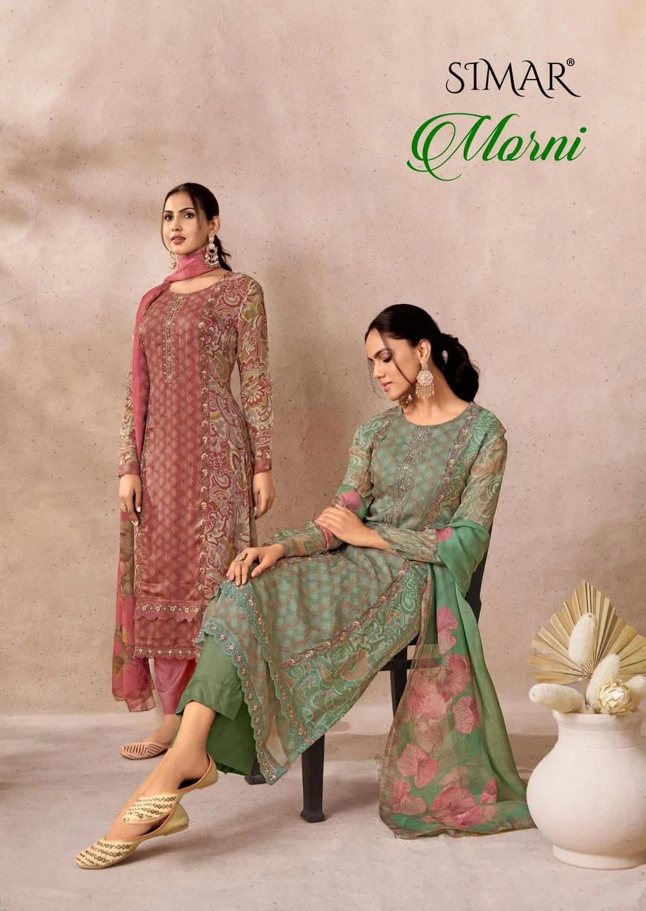 Glossy Simar Morni Lawn Cotton Designer Salwar Kameez