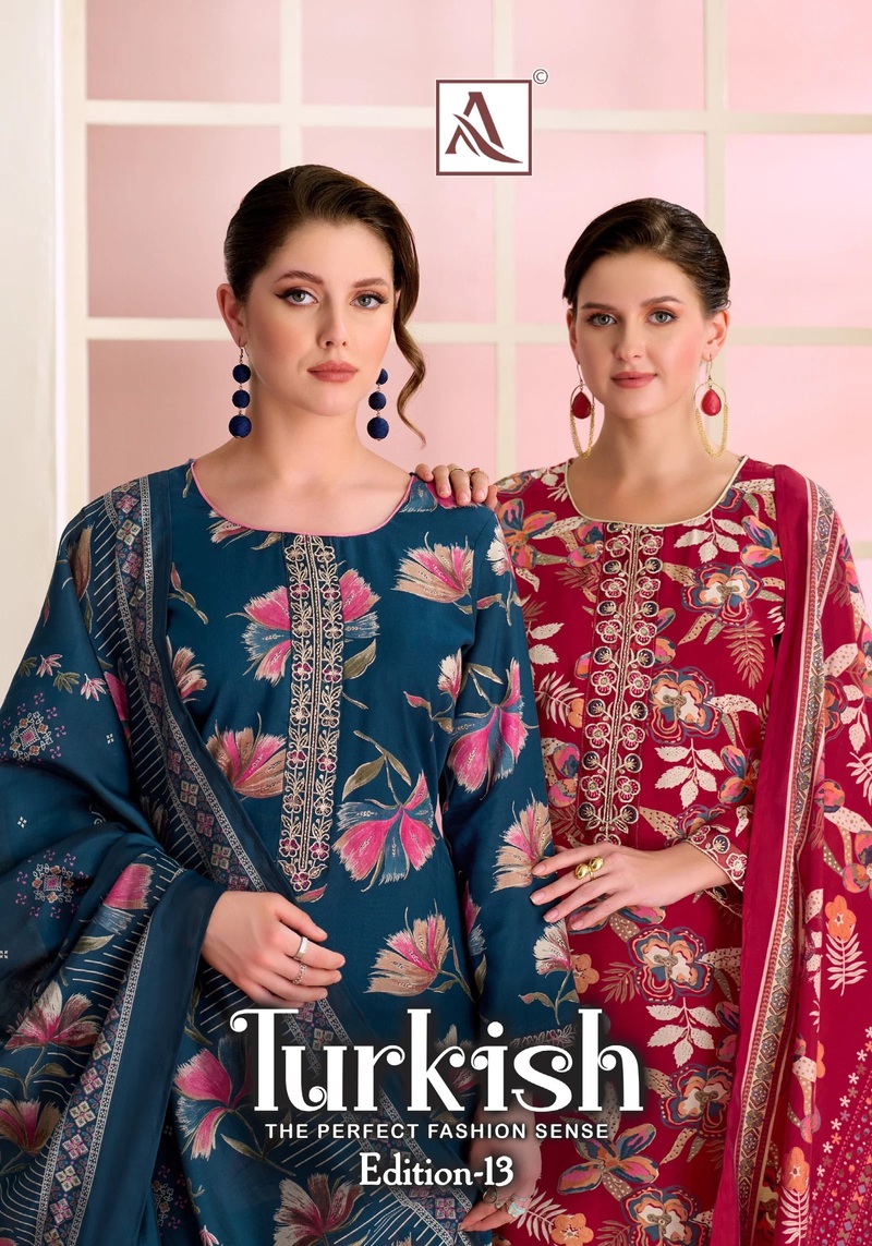 Alok Turkish Edition 13 Viscose Printed Dress Material