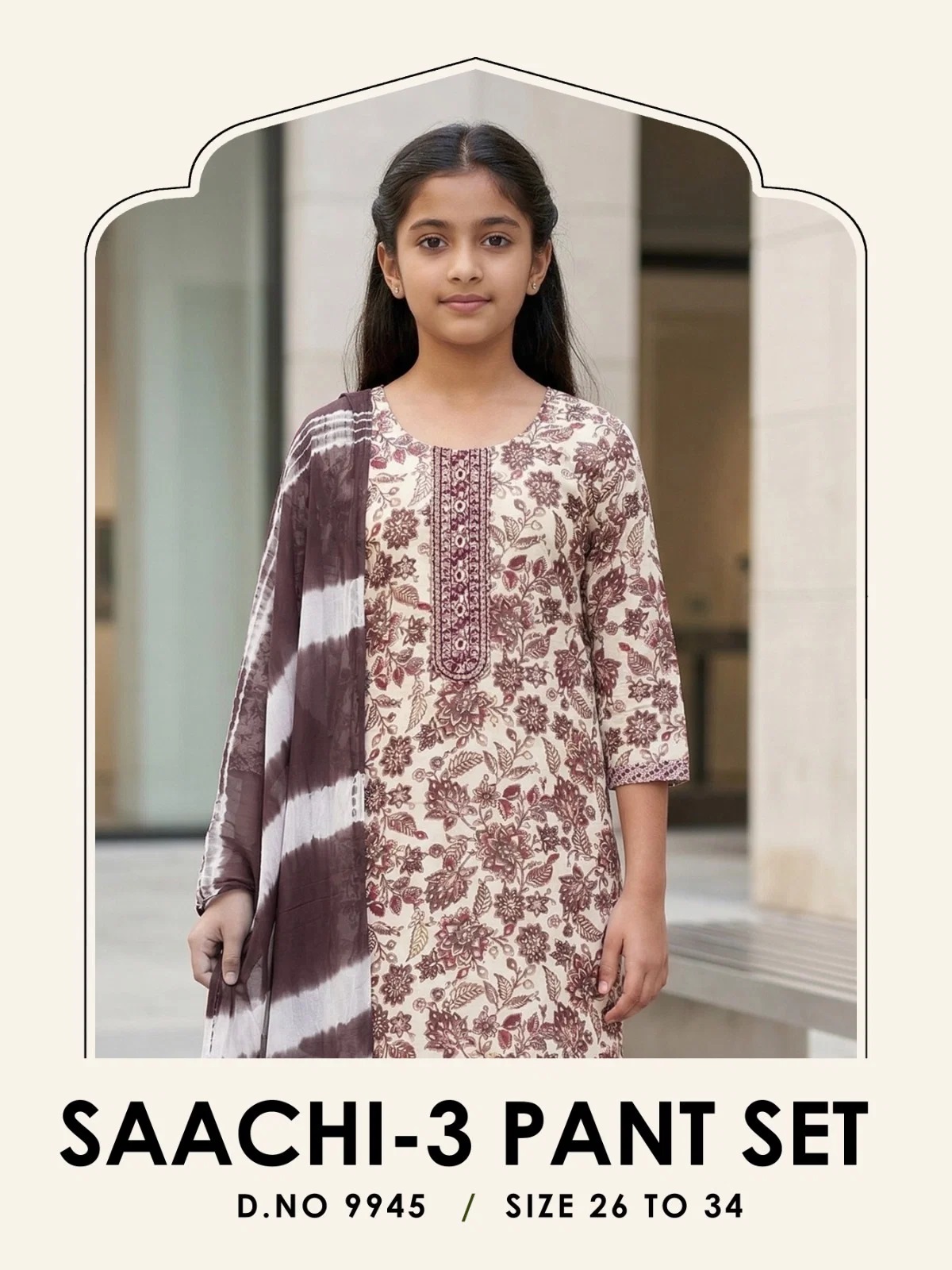 Saachi 9945 And 9947 Capsule Printed Girls Kurti Sets Dupatta online in India