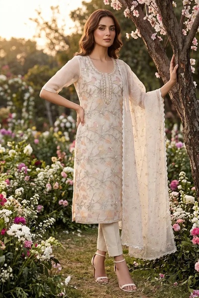 Roohaa Vol 24 Hand Work Designer Kurti Pant With Dupatta