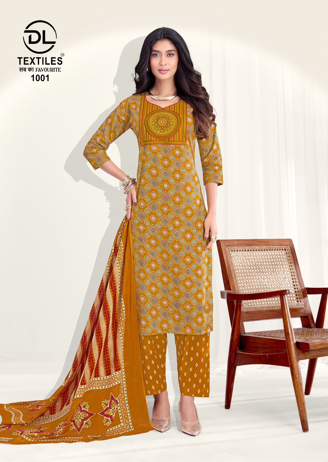 Dl Royal Ajrakh Vol 1 Cotton Readymade Kurti Set With Dupatta
