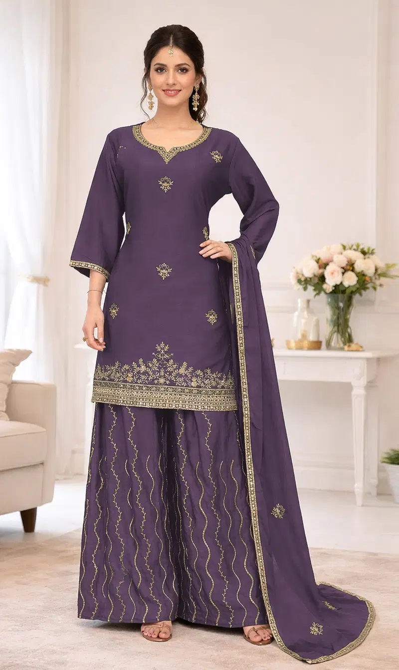 Mah E Rooh 5261 A To D Chinon Embroidered Readymade Suits