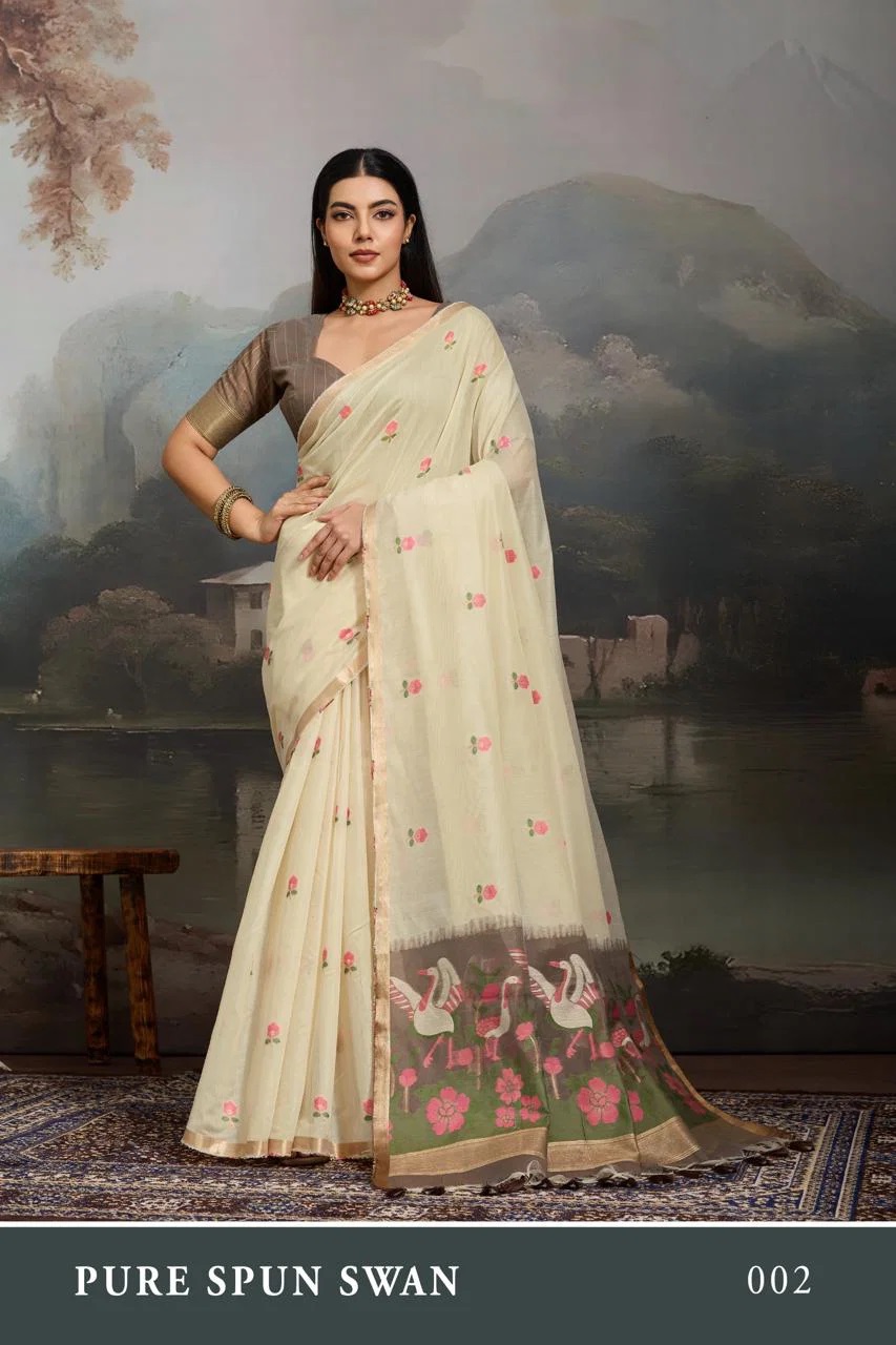 Pure Spun Swan Cotton Handloom Saree Collection