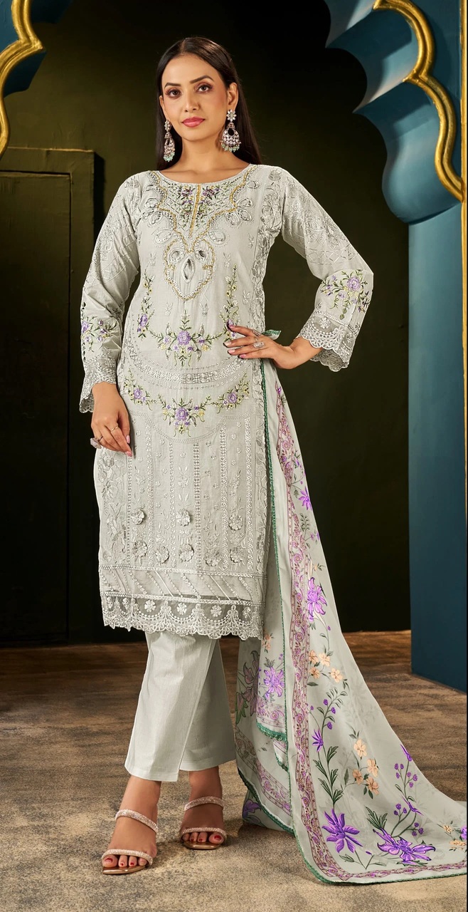 Elan E 40 Cotton Embroidered Readymade Salwar Suits