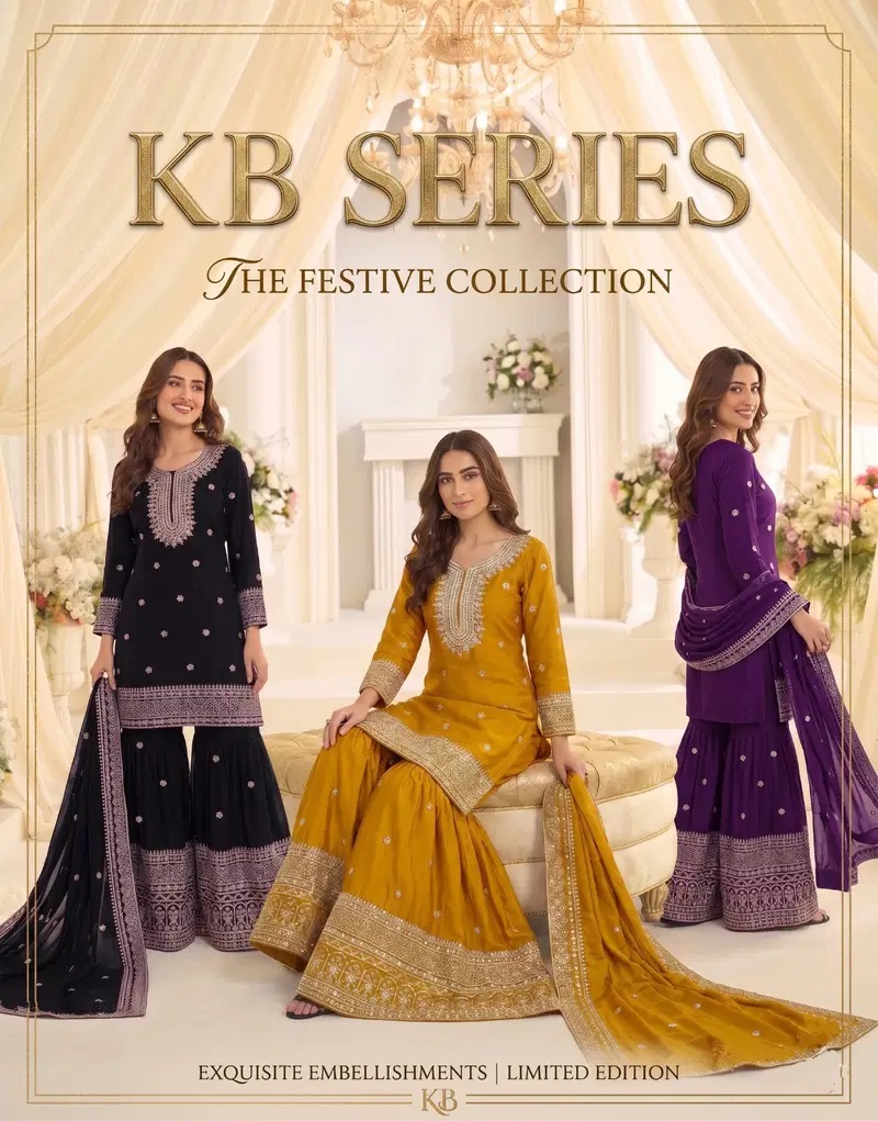 Kb Super Hit 3323 Heavy Chinon Embroidered Salwar Kameez