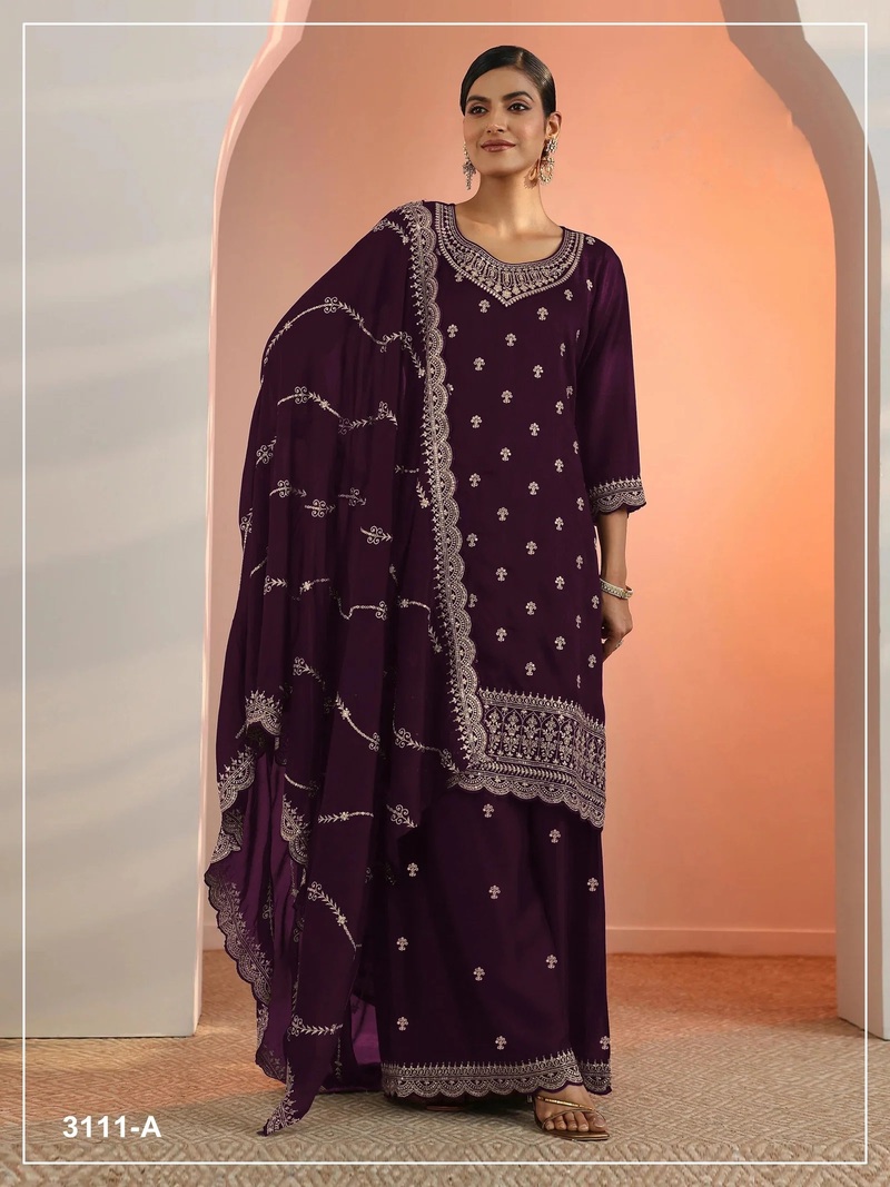 3111 Master Colors A To D Faux Georgette Salwar Kameez Collection