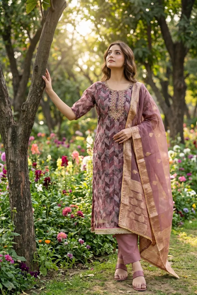 Roohaa Vol 28 Handworked Kurti With Bottom Dupatta