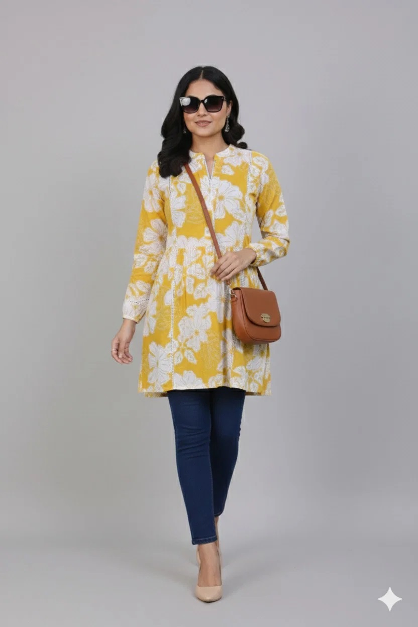 Swara Ladies Tunic Pure Cotton Ladies Tops