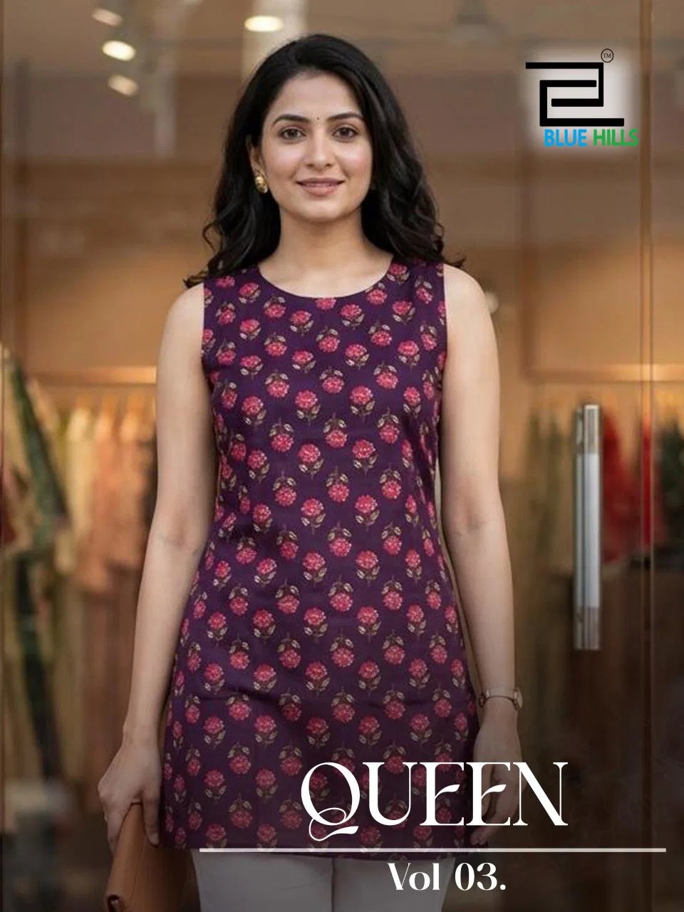 Blue Hills Queen Vol 3 Cotton Printed Short Ladies Tops