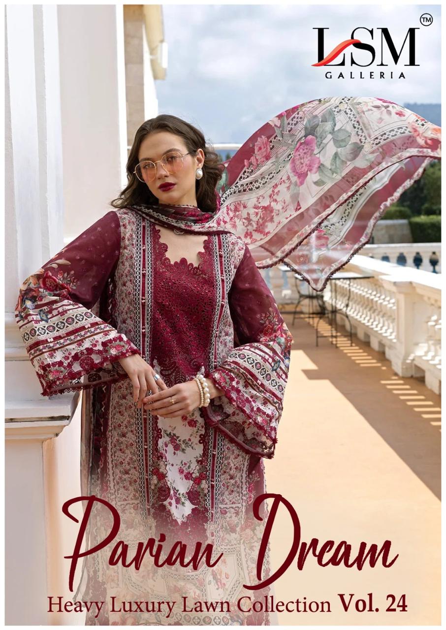 Lsm Parian Dream Vol 24 Lawn Cotton Readymade Salwar Suits