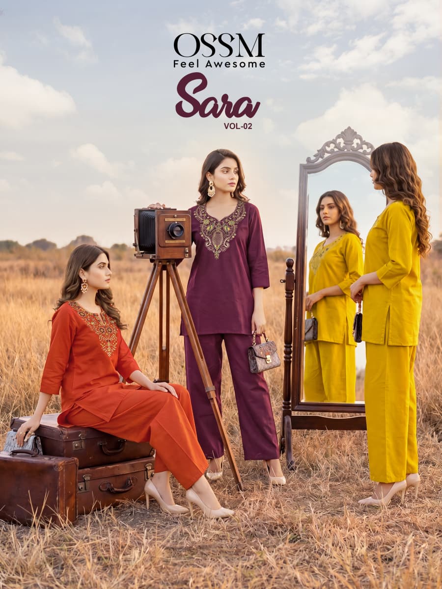 Ossm Sara Vol 2 Dhabu Cotton Trendy Co Ord Set Collection