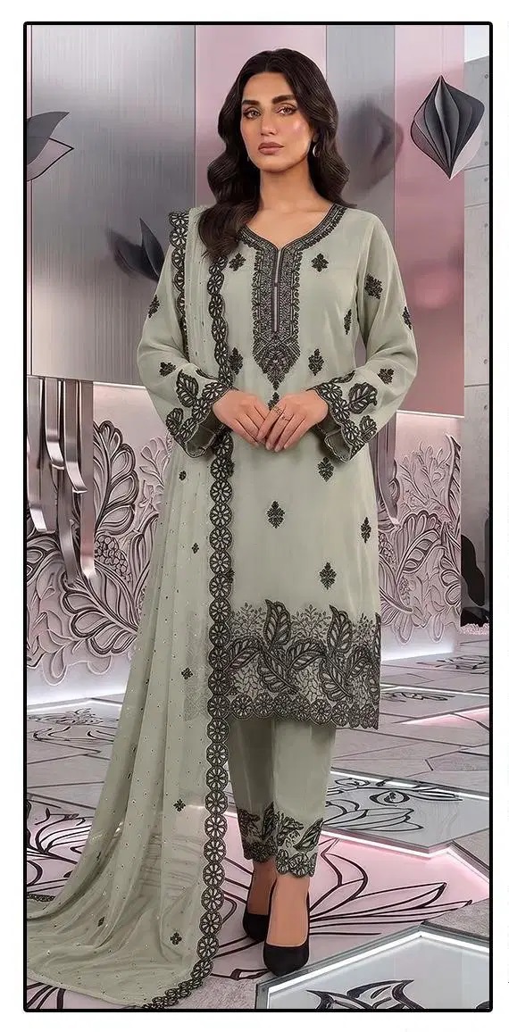 Hoor Tex 848 A To D Georgette Embroidered Readymade Salwar Suits