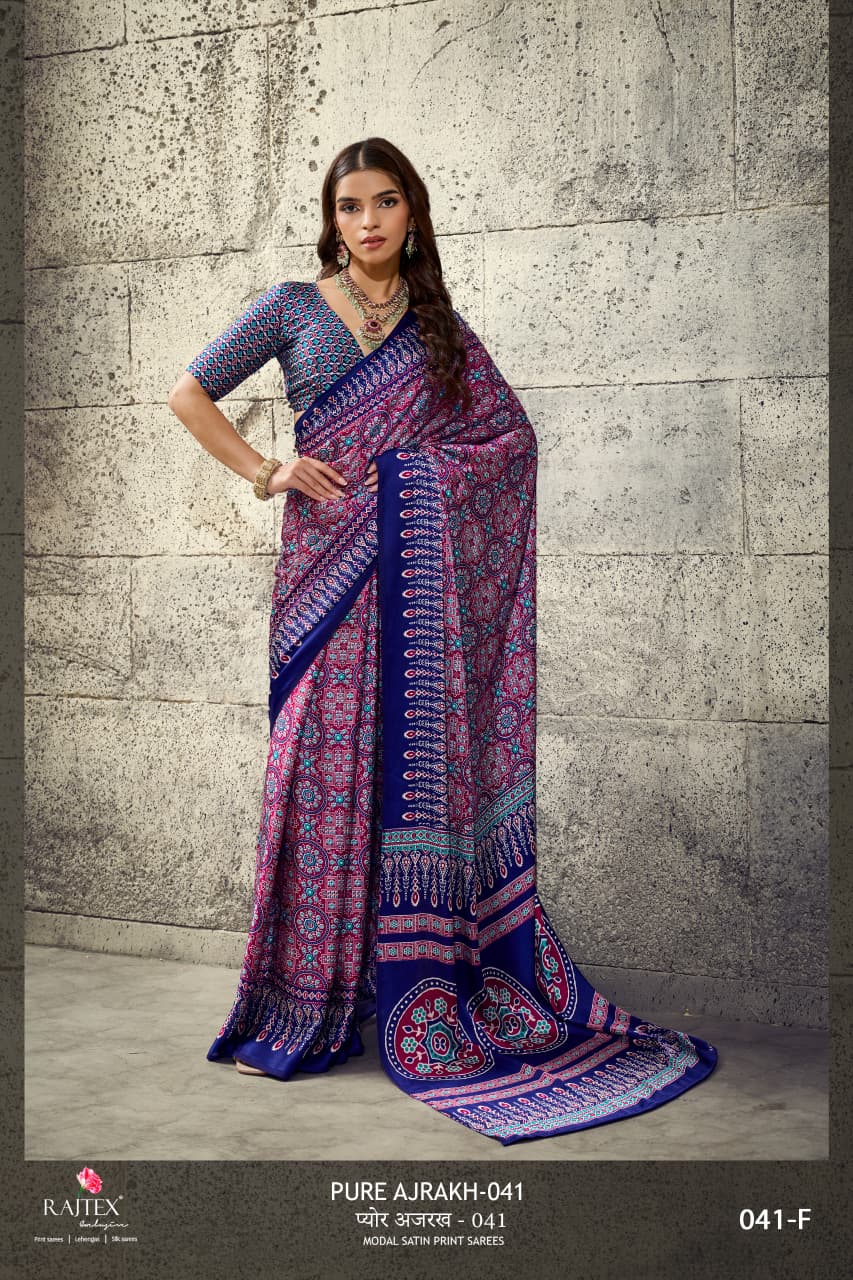 Rajtex Pure Ajrakh 041 Modal Ajrakh Printed Saree