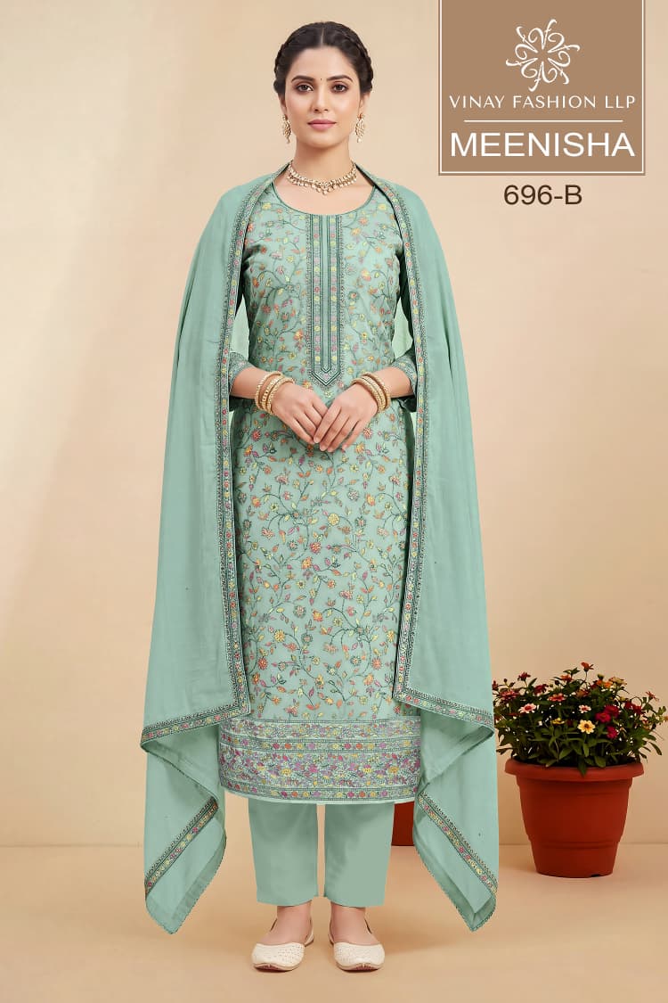 Vinay Kuleesh Meenisha Viscose Meenakari Worked Salwar Kameez