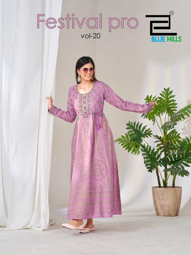 Blue Hills Festival Pro Vol 20 Anarkali Long Gown Collection
