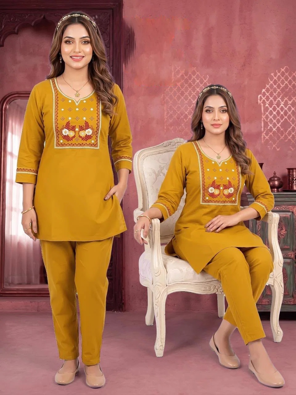 Lrc 14 Dhabu Cotton Embroidered Co Ord Set Collection
