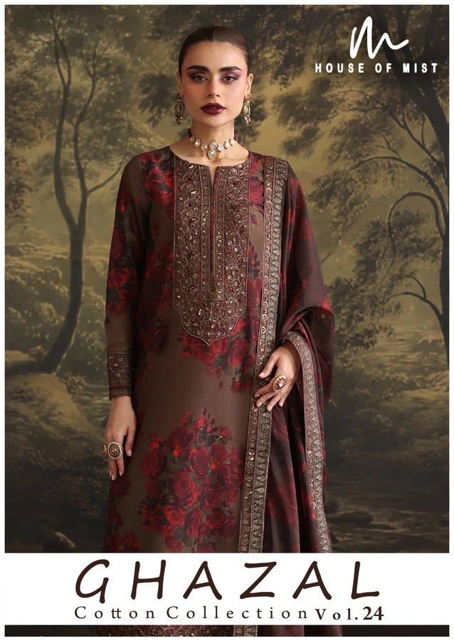 House Of Mist Ghazal Vol 24 Karachi Cotton Readymade Dress