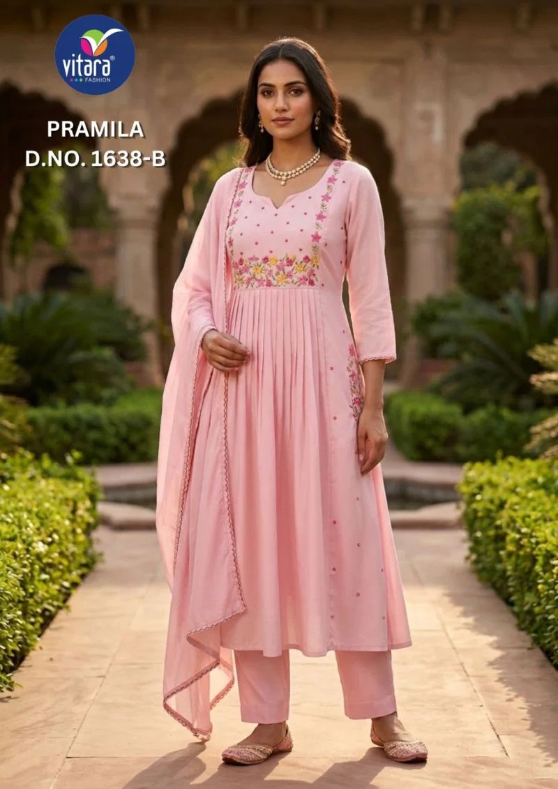 Vitara Pramila Mul Cotton Kurti With Bottom Dupatta Collection