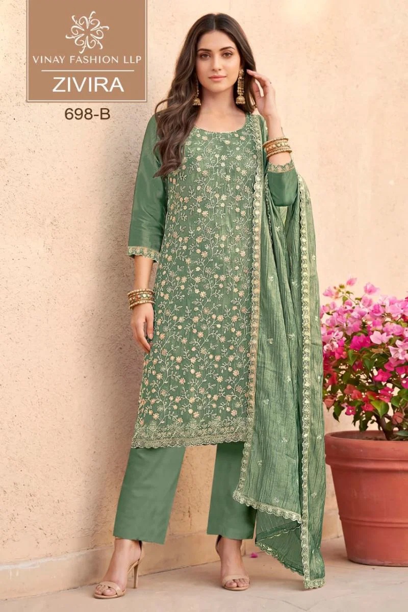 Vinay Kuleesh Zivira Silk Embroidered Salwar Kameez Collection