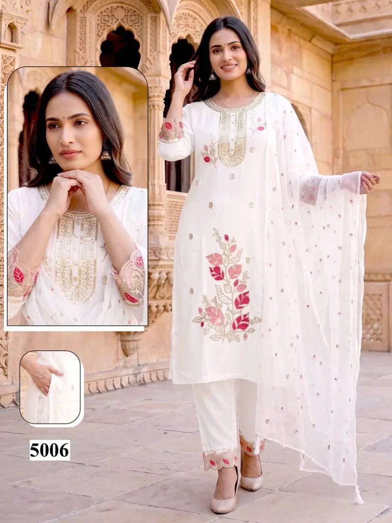 Malvika Vol 9 Roman Silk Embroidered Kurti Set With Dupatta
