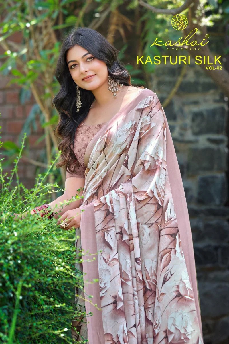 Kashvi Kasturi Silk Vol 2 Crepe Silk Printed Saree Collection