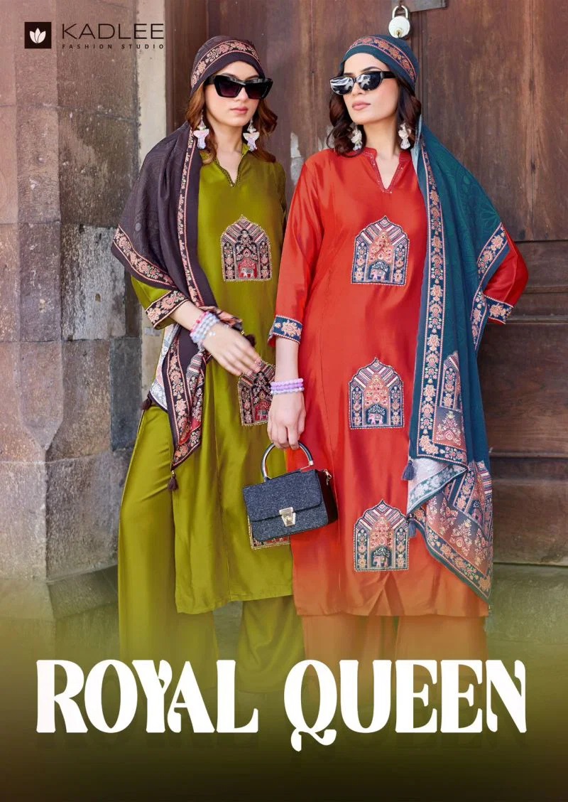 Kadlee Royal Queen Silk Hand Work Kurti Set With Dupatta