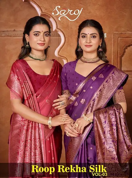 Saroj Roop Rekha Silk Vol 3 Swarovski Work Saree Wholesale Price