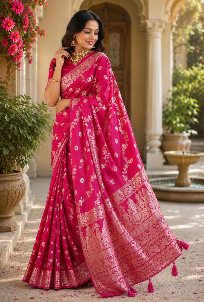 Meera 344 Pure Silk Zari Work Traditional Saree Collectiion