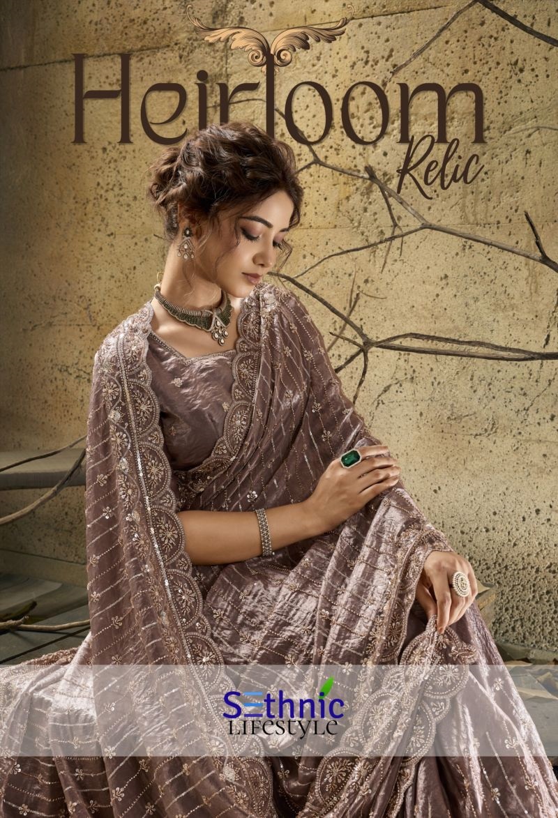 Sethnic Heirloom Relic Designer Beads Work Saree Collection