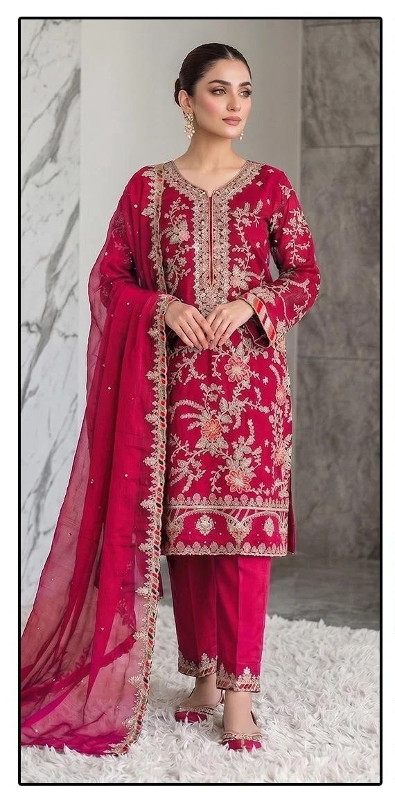 Hoor Tex 635 A To D Chiffon Embroidered Salwar Suits