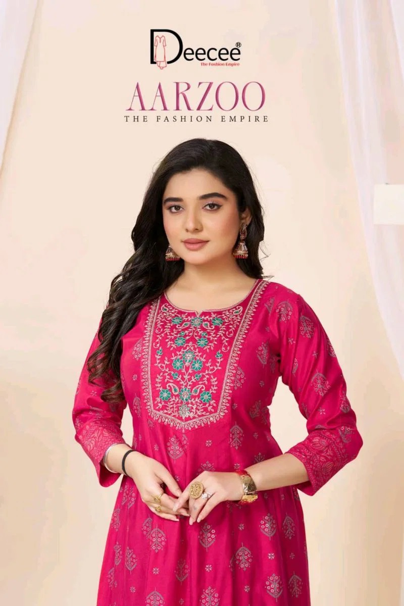 Deecee Aarzoo Gadwal Foil Printed Anarkali Kurti Collection