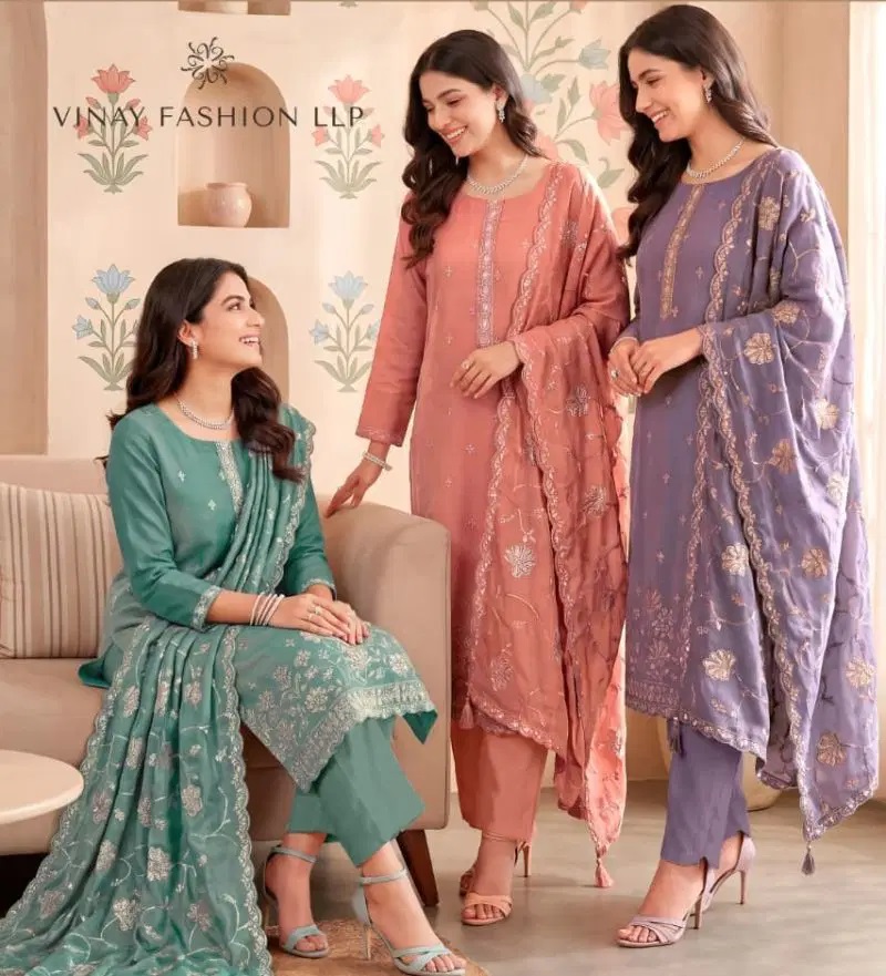 Vinay Kuleesh Gloria Silk Designer Salwar Kameez Collection