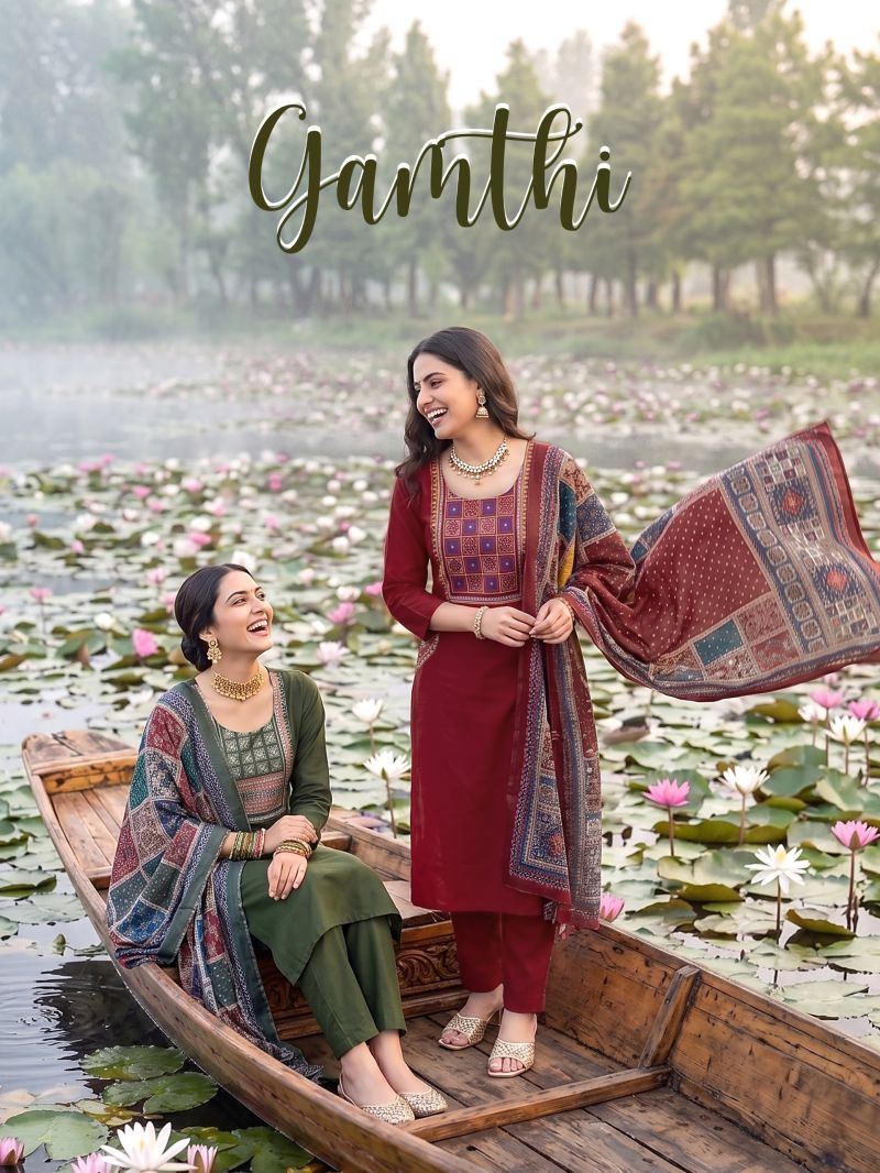 Gamthi 1 Dhabu Cotton Kurti With Bottom Dupatta