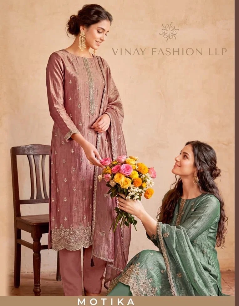 Vinay Kuleesh Motika Salsa Silk Designer Salwar Kameez