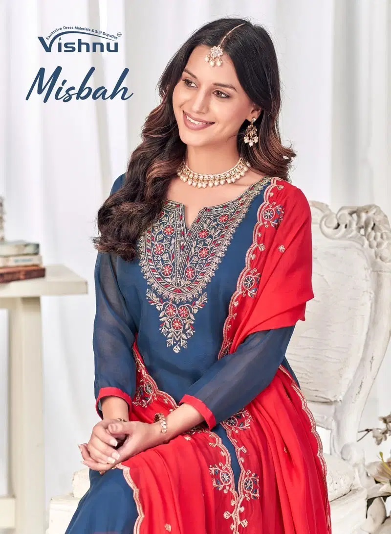Vishnu Misbah Embroidered Work Dress Material Collection